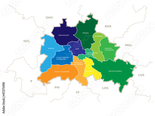 Berliner Bezirke - einzelne Flächen