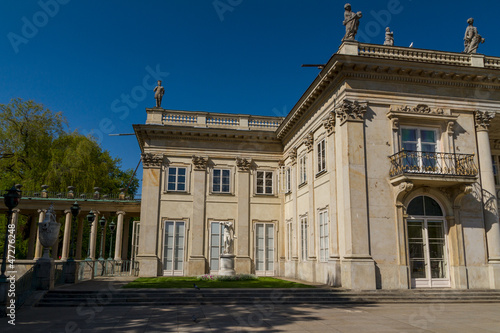 The Lazienki palace in Lazienki Park, Warsaw. Lazienki Krolewski