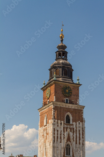 Town hall tower on main square of Krakow