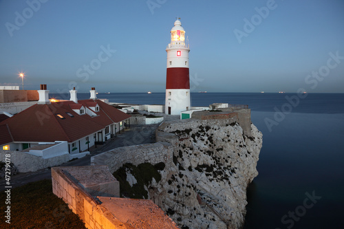 The Europa Point Lighthouse at dusk, Gibraltar