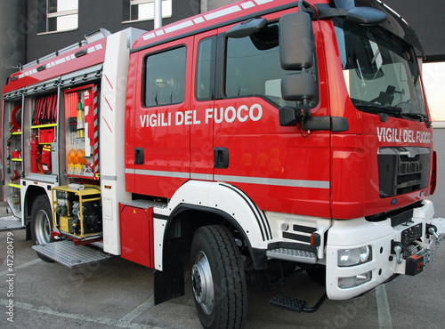 fire truck with equipment to extinguish fires