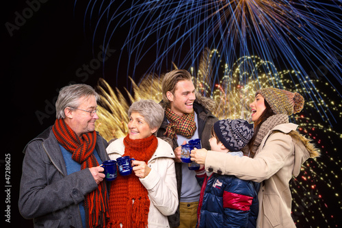 Canvas Print familie silvester