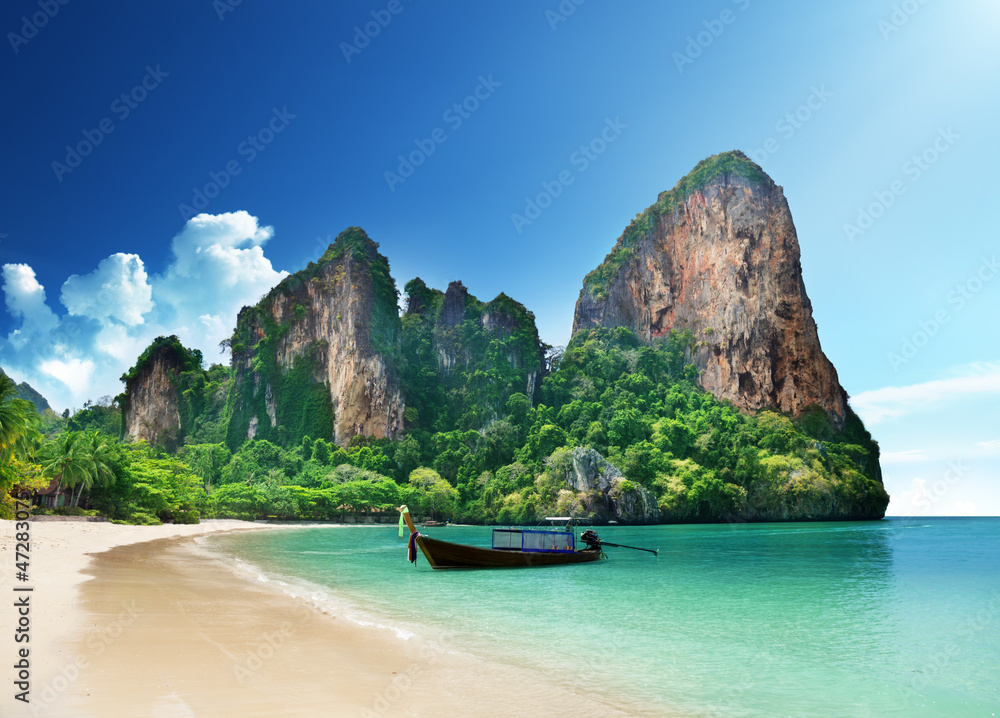Naklejka premium Railay plaża w Krabi Tajlandia