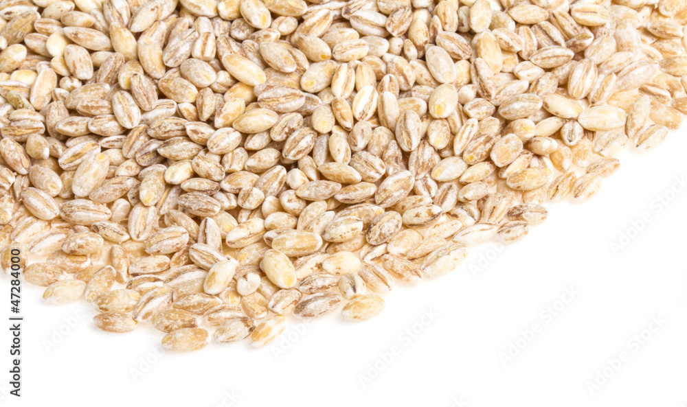 Pile of Pearl Barley isolated on white Pile of Pearl Barley isolated on white