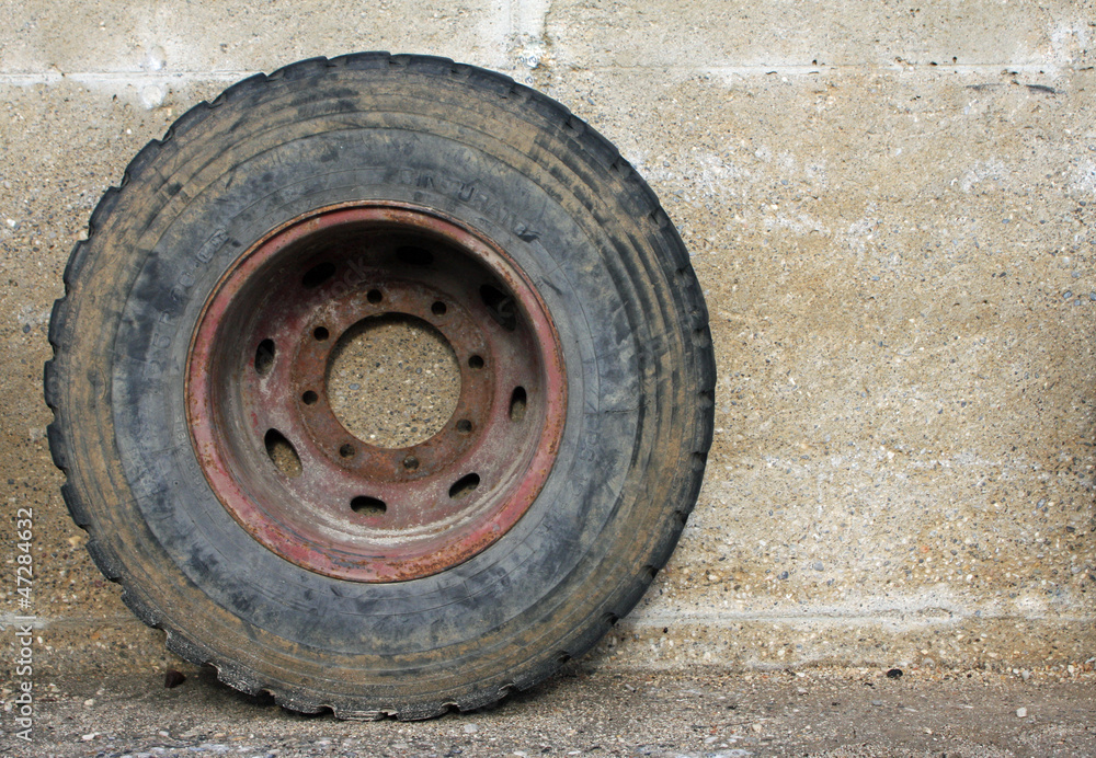 rubber wheel of a big truck