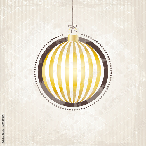 Goldene Weihnachtskugel im Retro Look