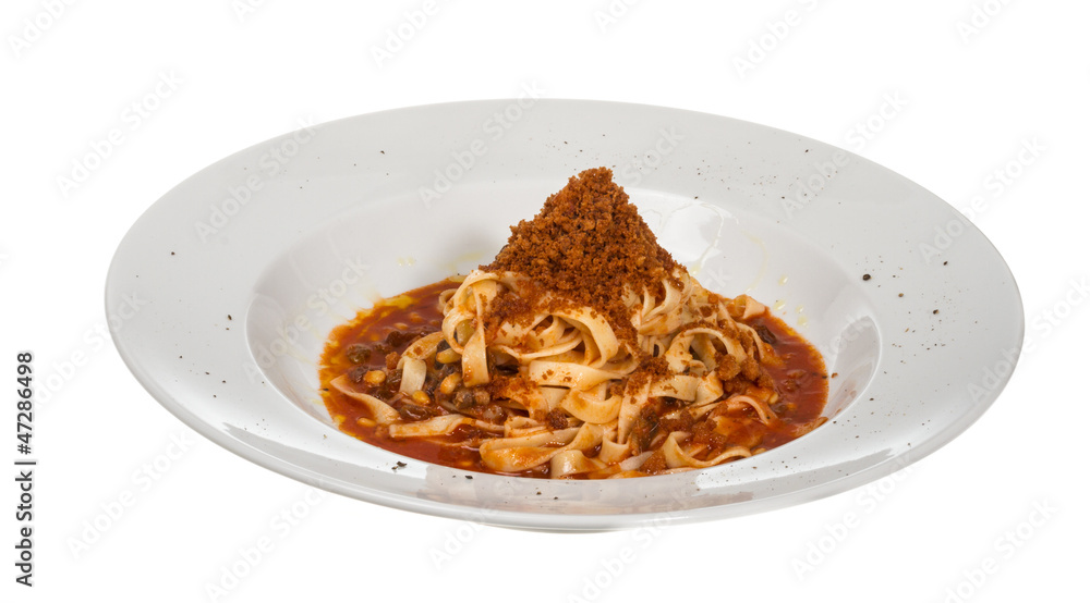 Pasta with tomato sauce basil and grated parmesan Pasta with tomato sauce basil and grated parmesan