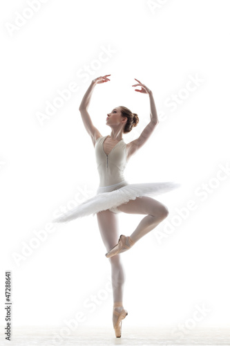 Print op canvas sillhouette of ballerina