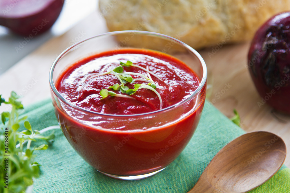 Beetroot with tomato and carrot soup Beetroot with tomato and carrot soup