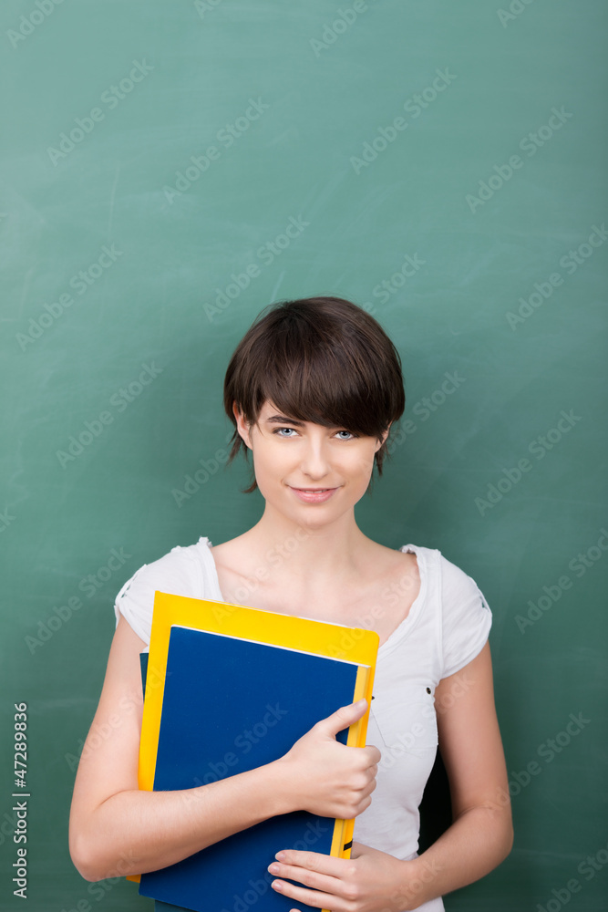 studetin mit unterlagen