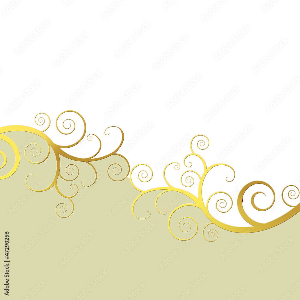 Elegant background with golden swirls