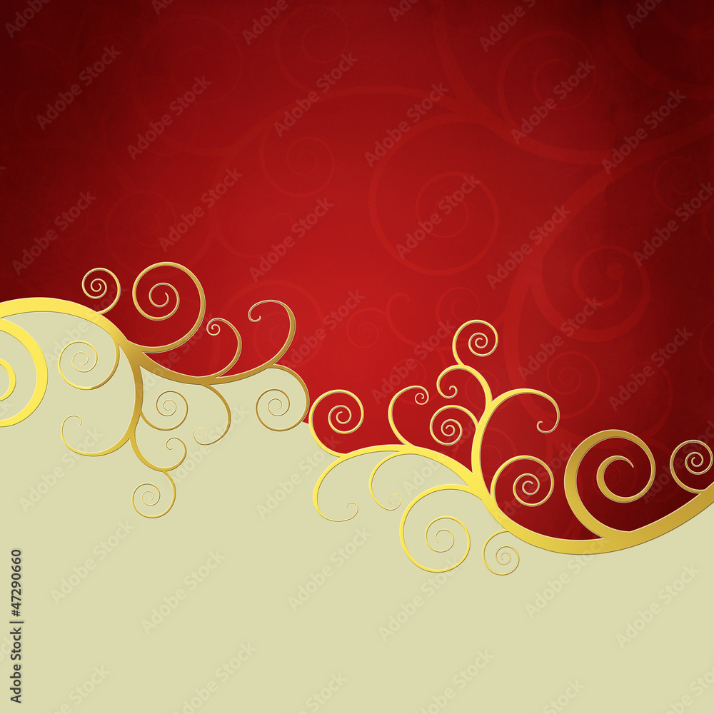 Elegant background with golden swirls
