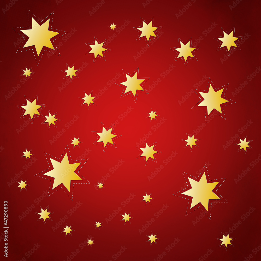 Christmas background with golden stars