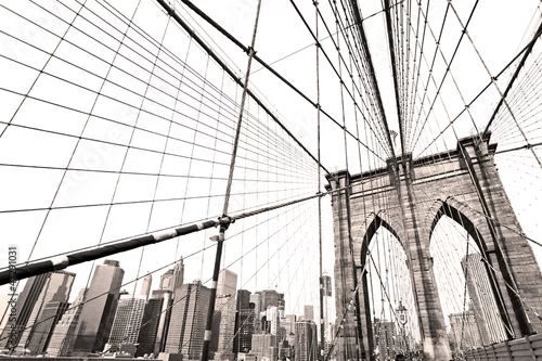 Obraz most Manhattan Bridge z czarno białym efektem