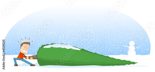 Giant Christmas Tree Cartoon