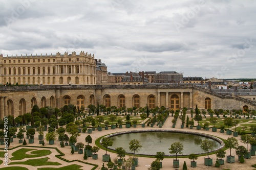 Famous palace Versailles near Paris, France with beautiful garde