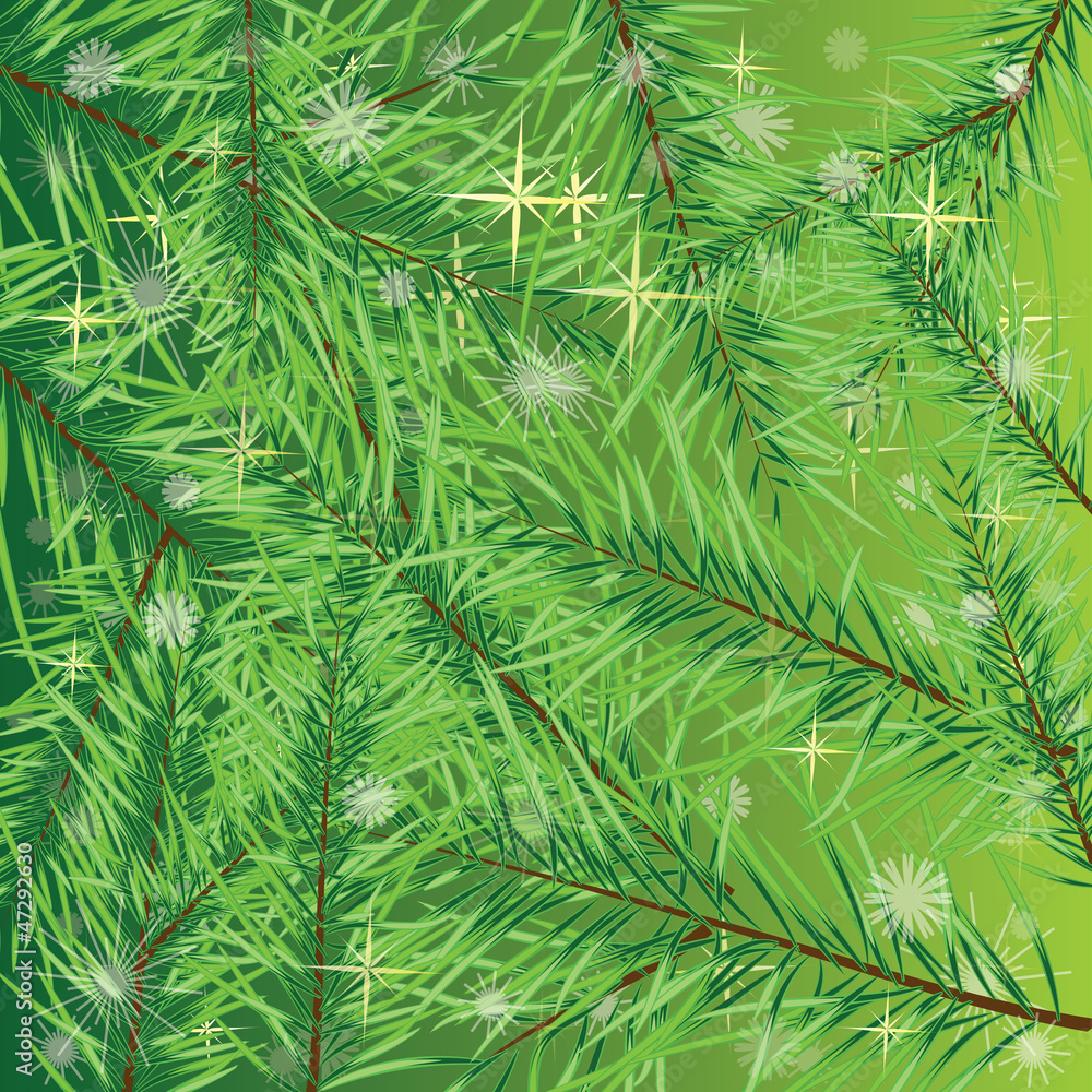Background with christmas tree branch