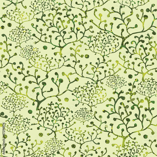 Vector abstract textured bushes seamless pattern background