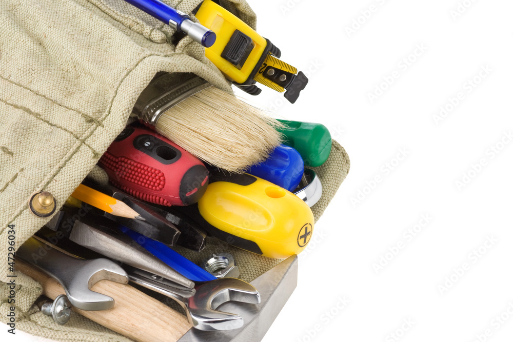 kit of tools on white kit of tools on white