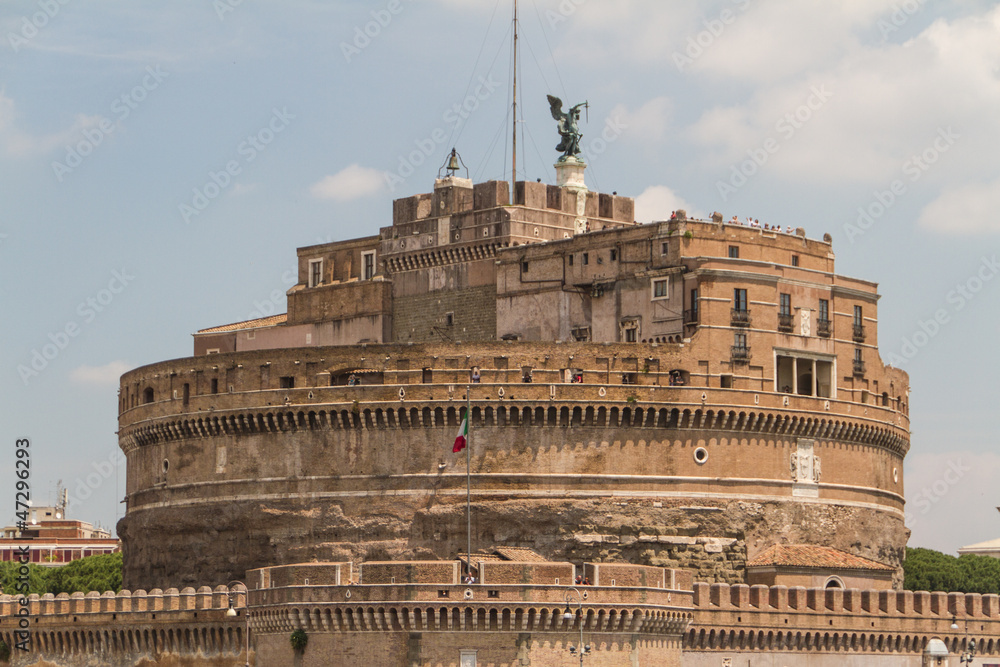 The Mausoleum of Hadrian, known as the Castel Sant'Angelo in Rom
