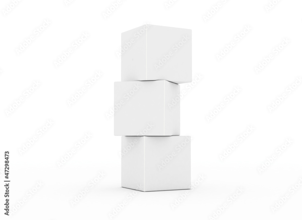 Cubes stacked building concept 3d Cubes stacked building concept 3d