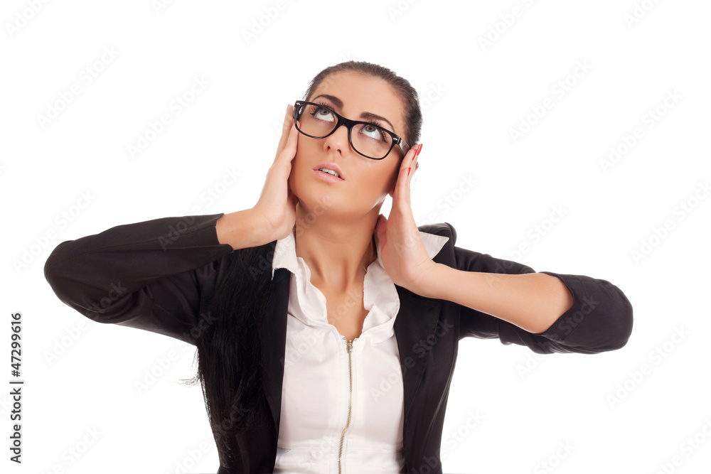 Portrait of young stressed business woman Portrait of young stressed business woman