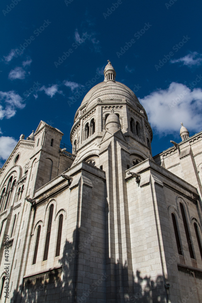 The external architecture of Sacre Coeur, Montmartre, Paris, Fra The external architecture of Sacre Coeur, Montmartre, Paris, Fra
