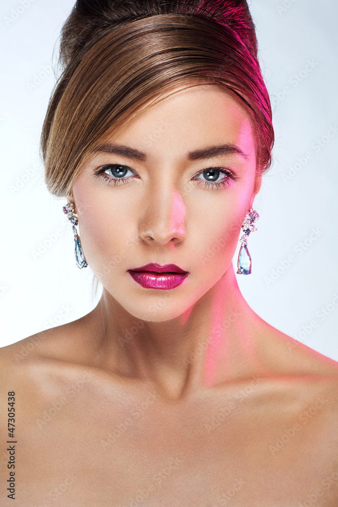 portrait of beautiful fashion model posing in exclusive jewelr portrait of beautiful fashion model posing in exclusive jewelr
