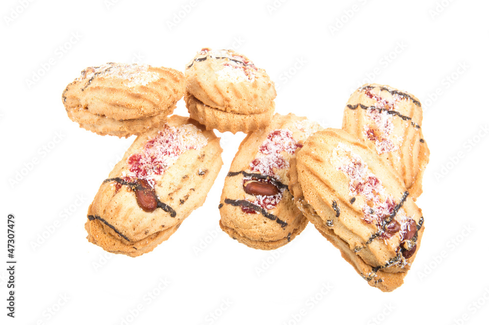 Heap of delicious cookies isolated on white background Heap of delicious cookies isolated on white background