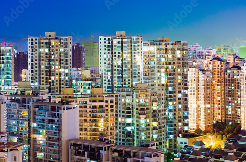 apartment building at night