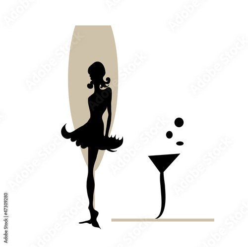 Abstraction WOMAN silhouette black