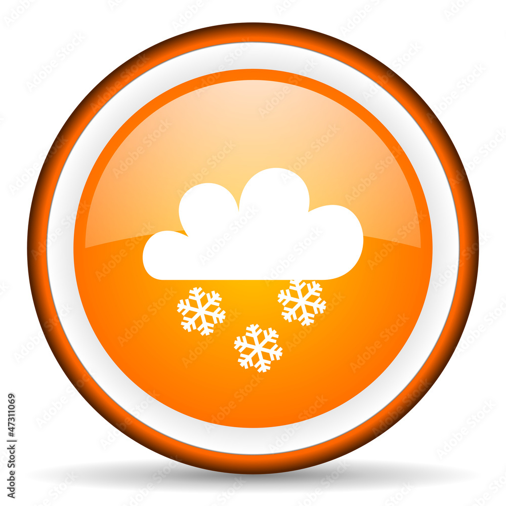 weather orange glossy circle icon on white background weather orange glossy circle icon on white background
