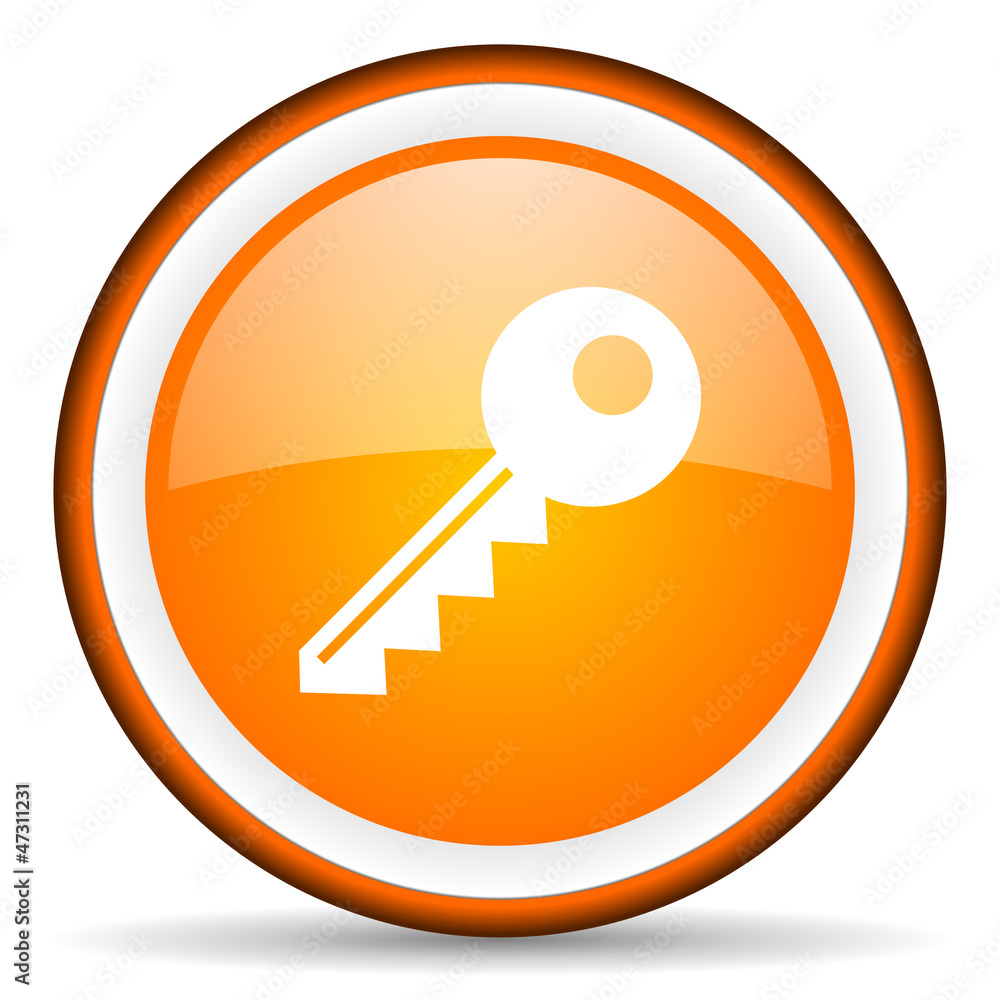 key orange glossy ircle con on white background key orange glossy ircle con on white background