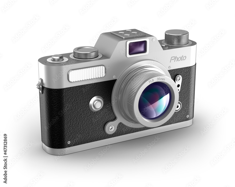 Retro photo camera over white. My own design. Retro photo camera over white. My own design.