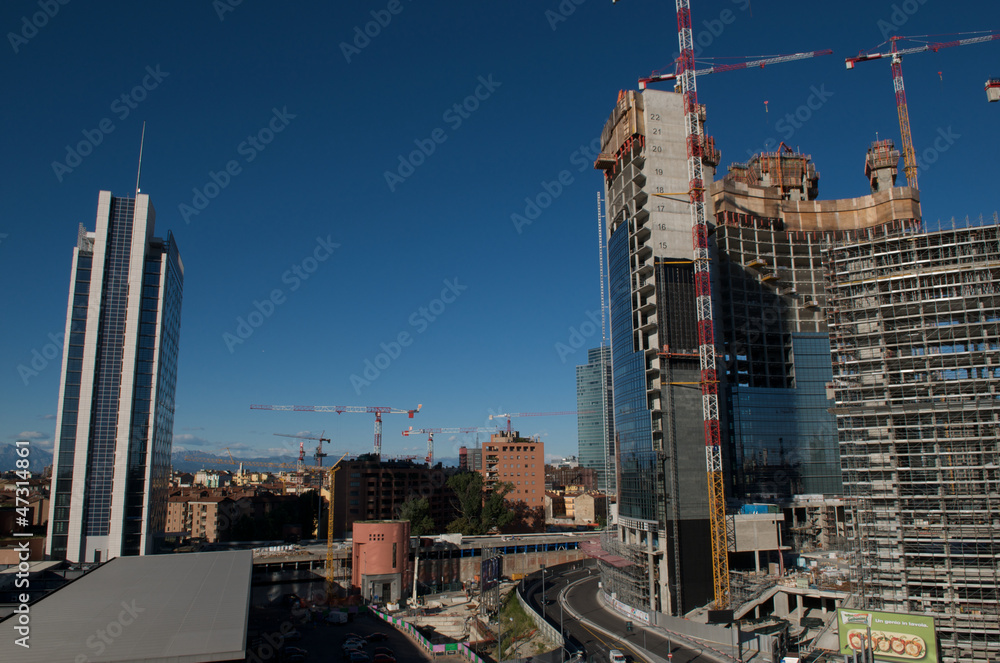 Naklejka premium building skyline in Milano