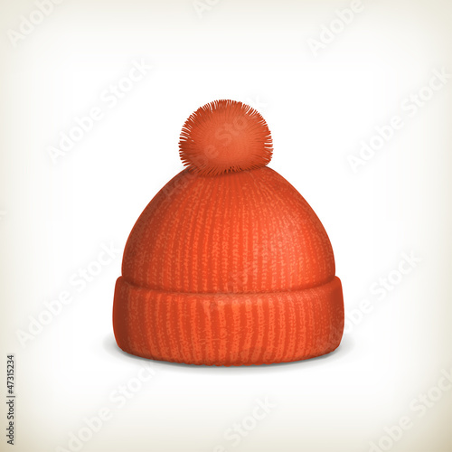 Knitted red cap