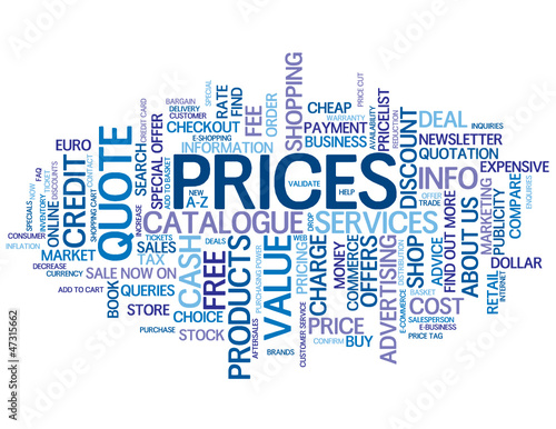 "PRICES" Tag Cloud (quote info contact products services button)