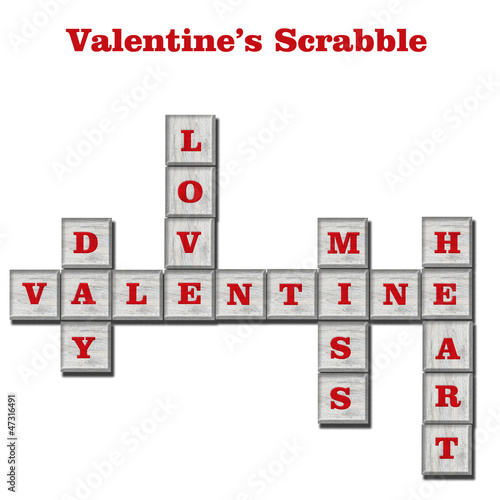 Scrabble game, concept for Valentine's day