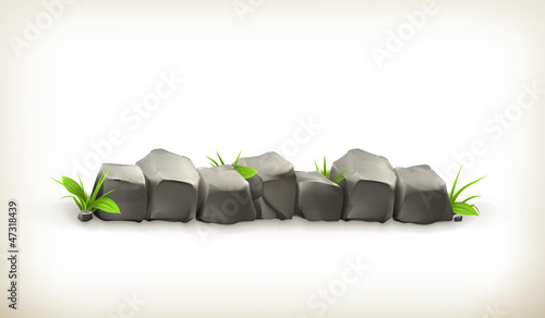Stones and grass