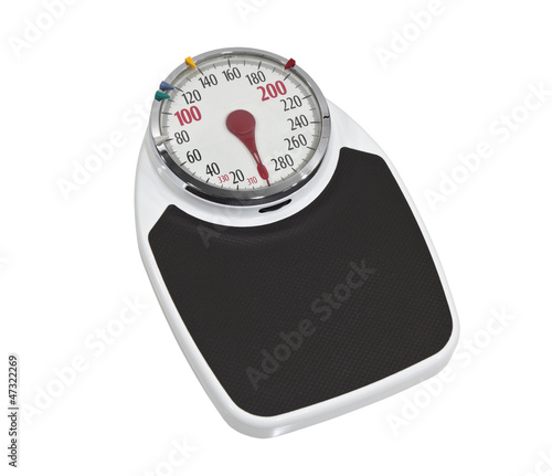 Old Bathroom Scale Isolated with Clipping Path