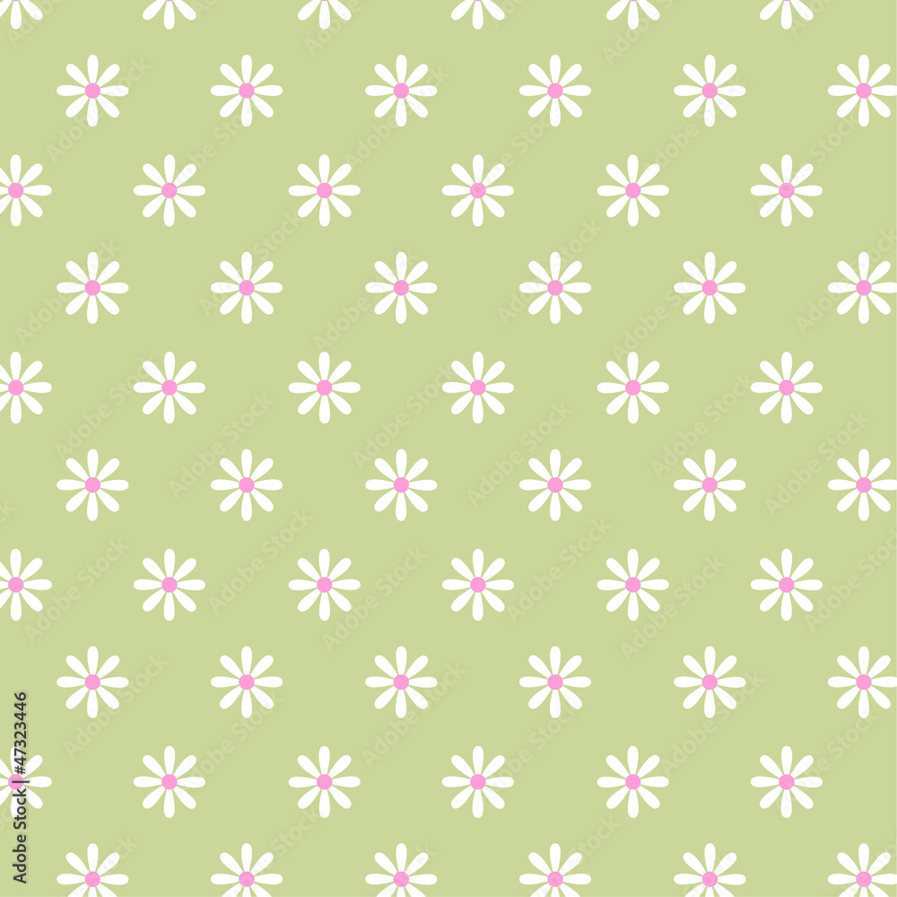 vector illustration flowers pattern, green background