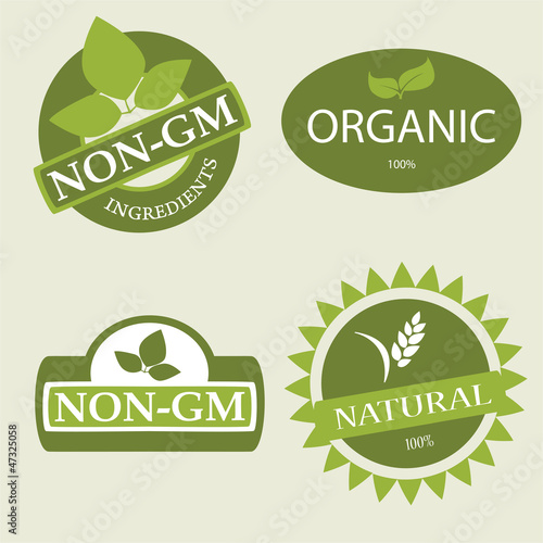 Set of various product labels