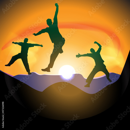Man Jumping Silhouette