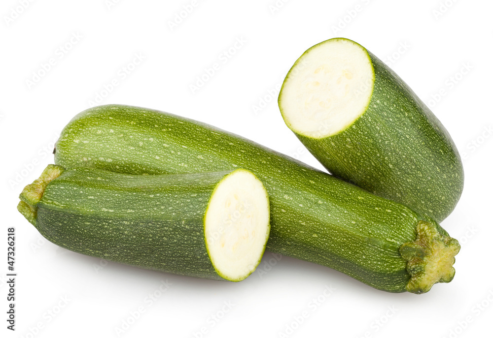 fresh zucchini on white background fresh zucchini on white background