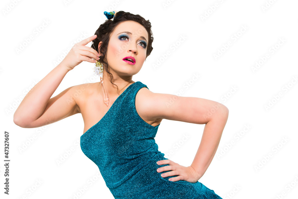 beautiful girl with New Year's accessoties