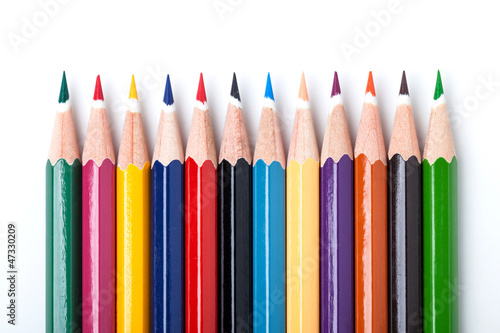 many color pencils