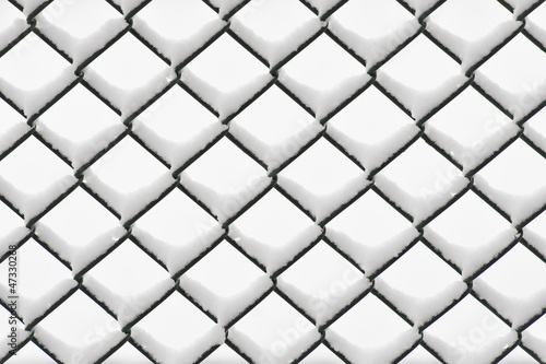 Chainlink fence with snow