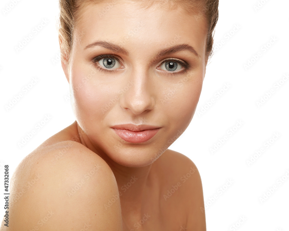 A beautiful woman, portrait isolated on white background A beautiful woman, portrait isolated on white background