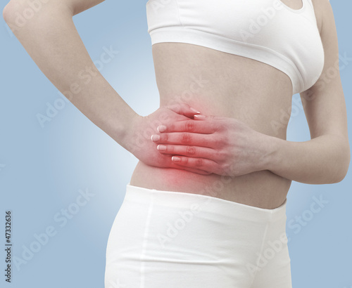 Acute pain in a woman section of kidney
