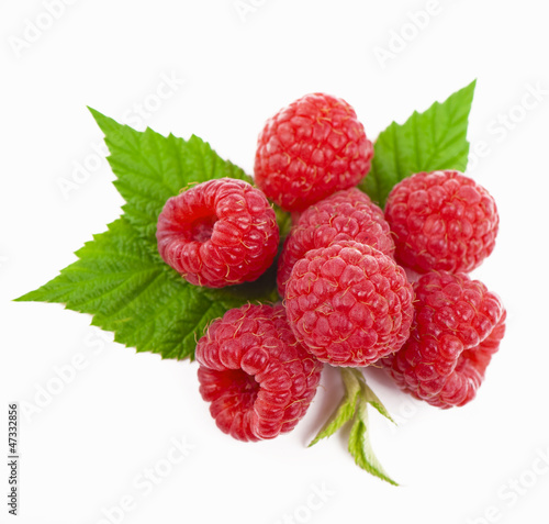 macro of red raspberry